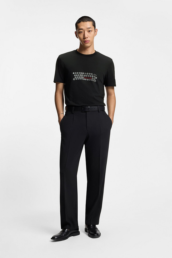 ΜΠΛΟΥΖΑ T-SHIRT HUGO - 001 ΜΑΥΡΟ